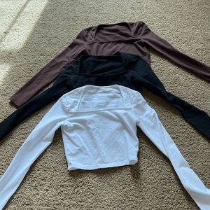 Three pack cropped long sleeves